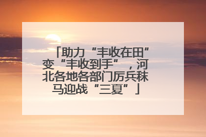 助力“丰收在田”变“丰收到手”，河北各地各部门厉兵秣马迎战“三夏”