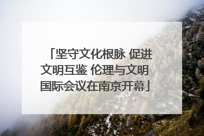 坚守文化根脉 促进文明互鉴 伦理与文明国际会议在南京开幕