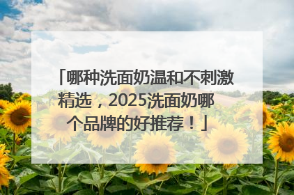 哪种洗面奶温和不刺激精选，2025洗面奶哪个品牌的好推荐！