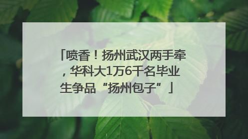 喷香！扬州武汉两手牵，华科大1万6千名毕业生争品“扬州包子”