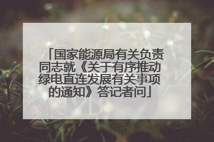 国家能源局有关负责同志就《关于有序推动绿电直连发展有关事项的通知》答记者问