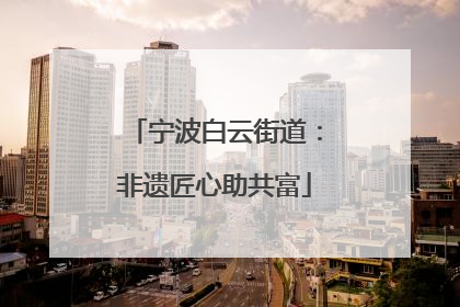 宁波白云街道：非遗匠心助共富