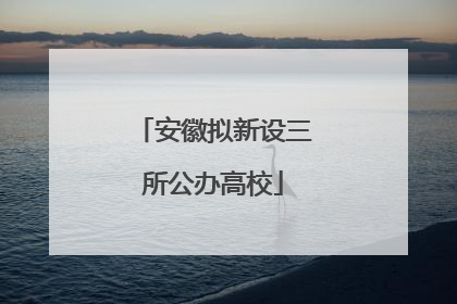 安徽拟新设三所公办高校