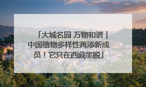 大城名园 万物和谐｜中国植物多样性再添新成员！它只在西藏墨脱