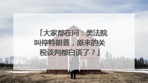 大家都在问：美法院叫停特朗普，原来的关税谈判都白谈了？