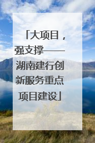 大项目，强支撑——湖南建行创新服务重点项目建设