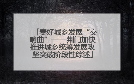奏好城乡发展“交响曲”——荆门加快推进城乡统筹发展攻坚突破阶段性综述