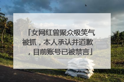 女网红曾聚众吸笑气被抓，本人承认并道歉，目前账号已被禁言