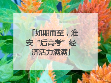 如期而至，淮安“后高考”经济活力满满