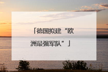 德国拟建“欧洲最强军队”