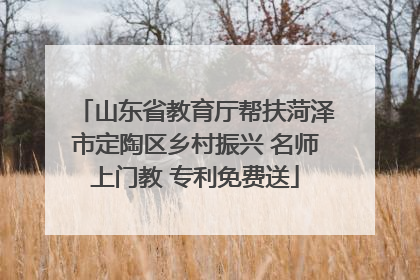 山东省教育厅帮扶菏泽市定陶区乡村振兴 名师上门教 专利免费送