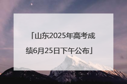山东2025年高考成绩6月25日下午公布