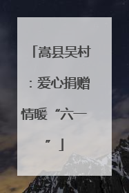 嵩县吴村：爱心捐赠情暖“六一”