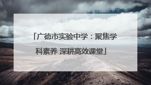 广德市实验中学：聚焦学科素养 深耕高效课堂