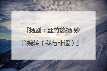 扬剧：丝竹悠扬 妙音婉转（我与非遗）