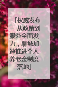 权威发布｜从政策到服务全面发力，聊城加速推进个人养老金制度落地