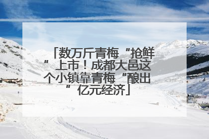 数万斤青梅“抢鲜”上市！成都大邑这个小镇靠青梅“酿出”亿元经济