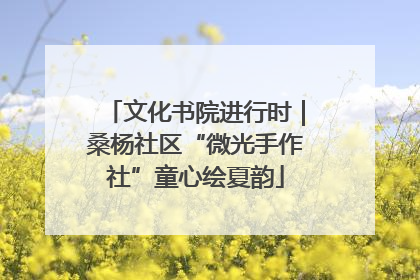 文化书院进行时｜桑杨社区“微光手作社”童心绘夏韵