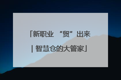 新职业 “贸”出来｜智慧仓的大管家