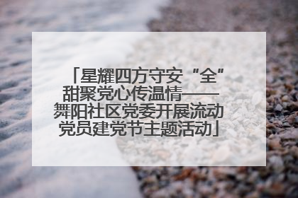 星耀四方守安“全” 甜聚党心传温情——舞阳社区党委开展流动党员建党节主题活动