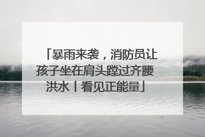 暴雨来袭，消防员让孩子坐在肩头蹚过齐腰洪水丨看见正能量