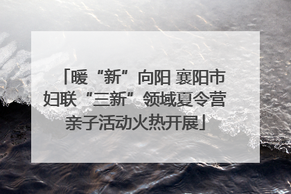 暖“新”向阳 襄阳市妇联“三新”领域夏令营亲子活动火热开展