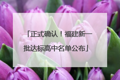 正式确认！福建新一批达标高中名单公布