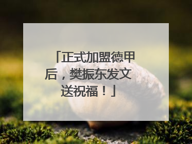 正式加盟德甲后，樊振东发文送祝福！