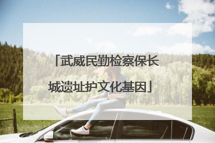 武威民勤检察保长城遗址护文化基因