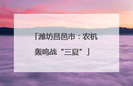 潍坊昌邑市：农机轰鸣战“三夏”