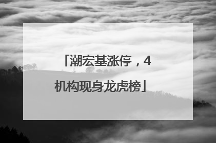 潮宏基涨停，4机构现身龙虎榜