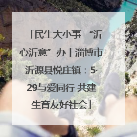 民生大小事 “沂心沂意”办丨淄博市沂源县悦庄镇：5·29与爱同行 共建生育友好社会