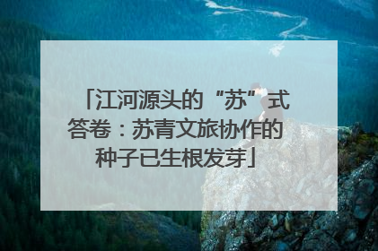 江河源头的“苏”式答卷：苏青文旅协作的种子已生根发芽