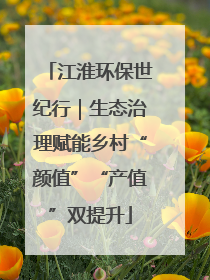 江淮环保世纪行｜生态治理赋能乡村“颜值”“产值”双提升
