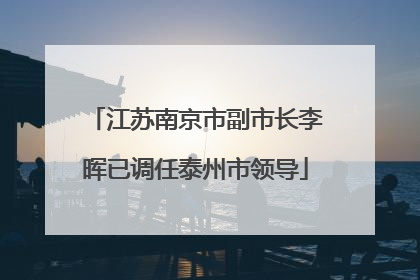 江苏南京市副市长李晖已调任泰州市领导