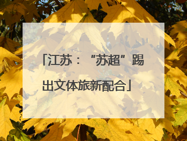 江苏：“苏超”踢出文体旅新配合