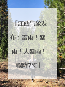 江西气象发布：雷雨！暴雨！大暴雨！骤降7℃