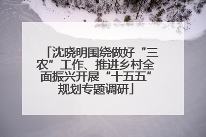 沈晓明围绕做好“三农”工作、推进乡村全面振兴开展“十五五”规划专题调研