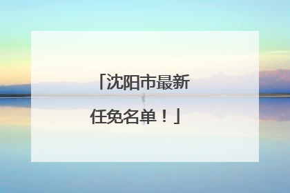 沈阳市最新任免名单！
