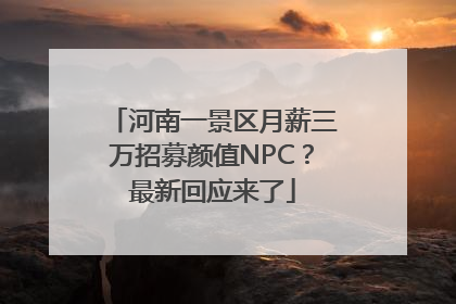 河南一景区月薪三万招募颜值NPC？最新回应来了