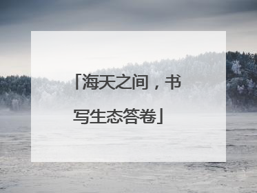 海天之间，书写生态答卷