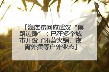 海底捞回应武汉“摆路边摊”：已在多个城市开设了露营火锅、夜宵外摆等户外业态