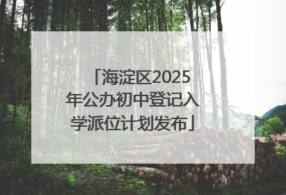 海淀区2025年公办初中登记入学派位计划发布