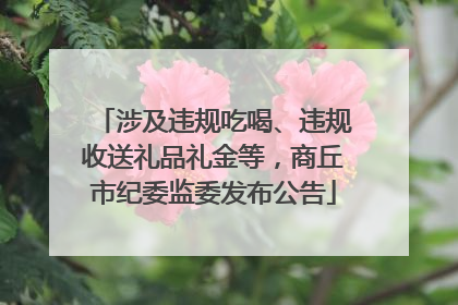 涉及违规吃喝、违规收送礼品礼金等，商丘市纪委监委发布公告