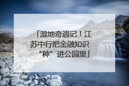 湿地奇遇记！江苏中行把金融知识“种”进公园里