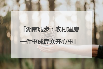 湖南城步：农村建房一件事成民众开心事