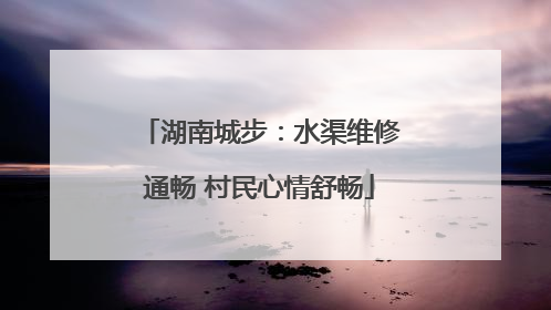 湖南城步：水渠维修通畅 村民心情舒畅