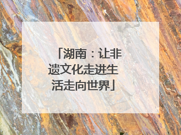湖南：让非遗文化走进生活走向世界