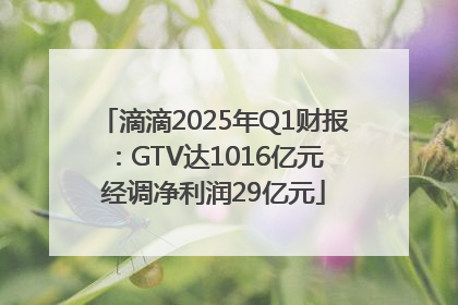 滴滴2025年Q1财报：GTV达1016亿元 经调净利润29亿元