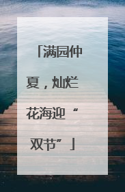 满园仲夏，灿烂花海迎“双节”